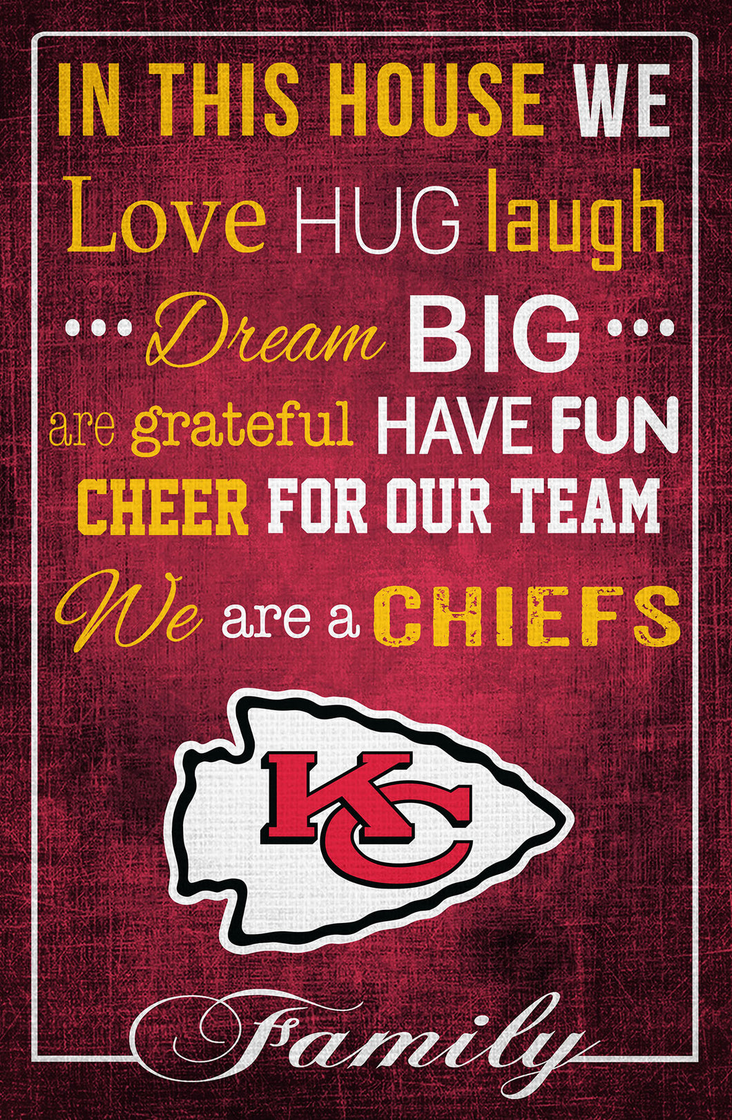 NFL Round Distressed Sign: Kansas City Chiefs