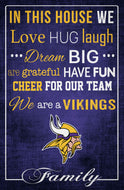 Minnesota Vikings In This House Wood Sign - 17"x26"