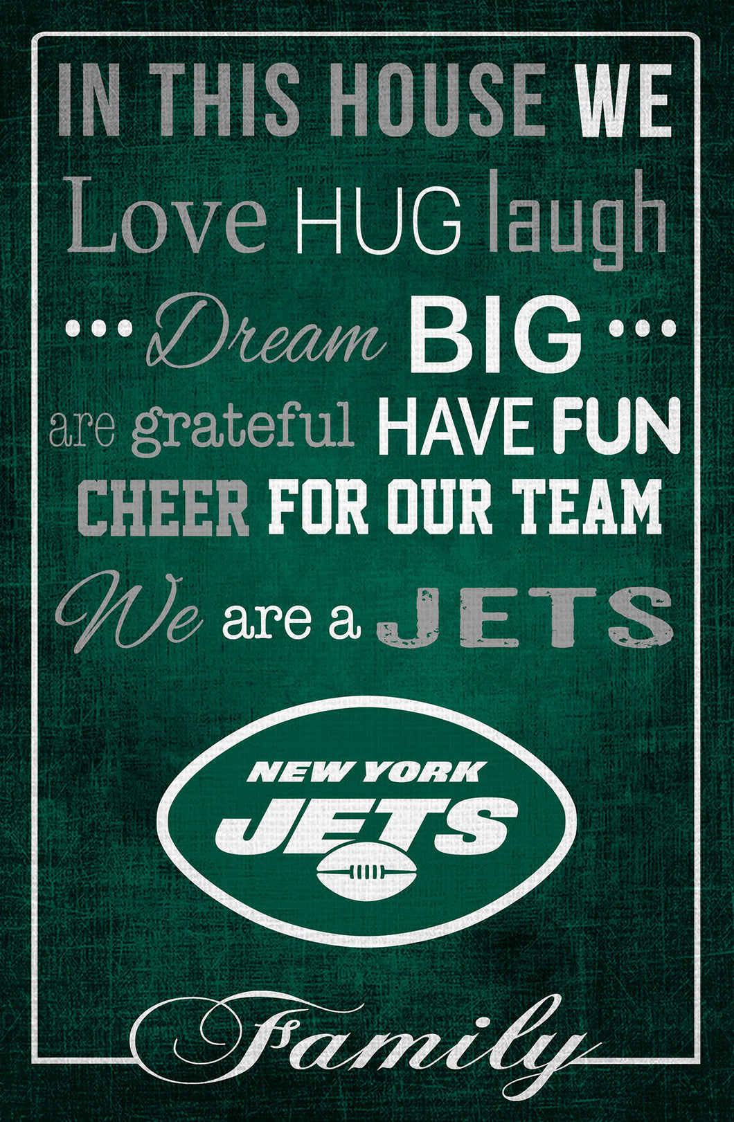 New York Jets In This House Wood Sign - 17
