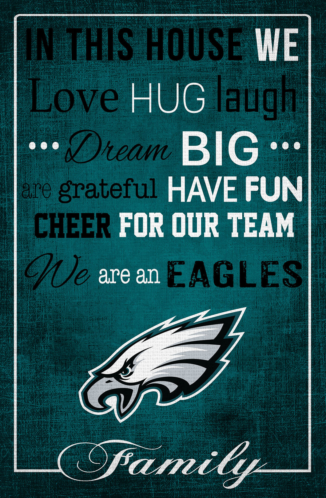 Philadelphia Eagles In This House Wood Sign - 17
