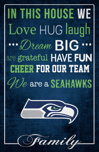Seattle Seahawks In This House Wood Sign - 17