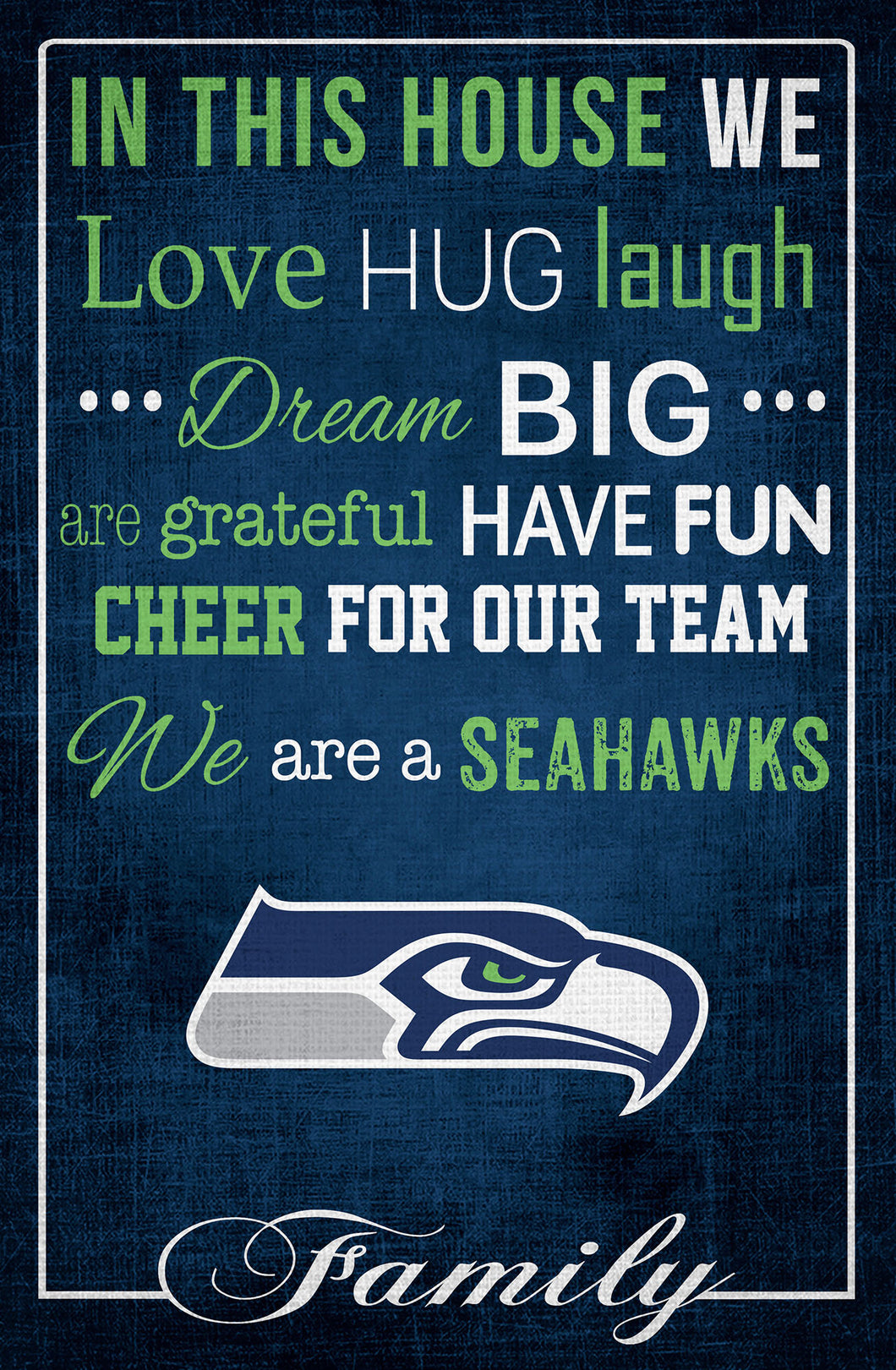 Seattle Seahawks In This House Wood Sign - 17