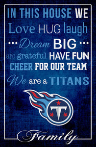 Tennessee Titans In This House Wood Sign - 17"x26"