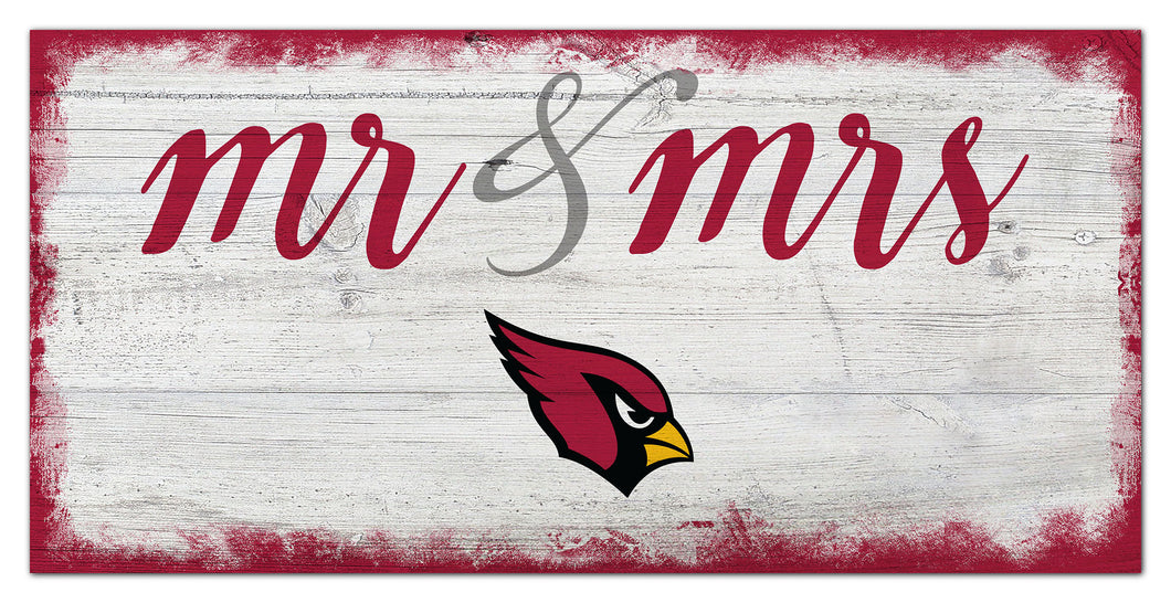 Arizona Cardinals Mr. & Mrs. Script Wood Sign - 6