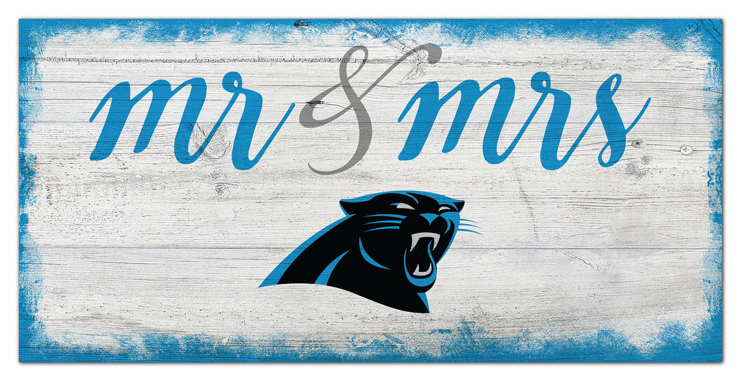 Carolina Panthers Mr. & Mrs. Script Wood Sign - 6