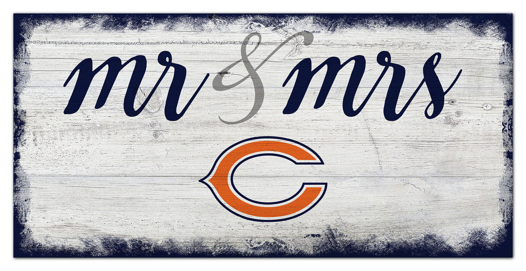 Chicago Bears Mr. & Mrs. Script Wood Sign - 6