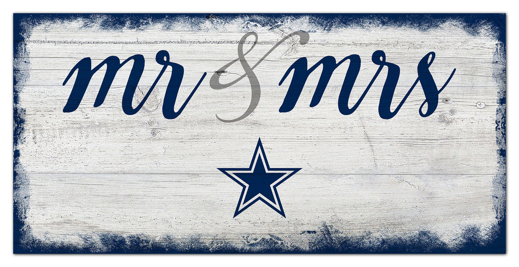 Dallas Cowboys Mr. & Mrs. Script Wood Sign - 6