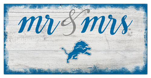 Detroit Lions Mr. & Mrs. Script Wood Sign - 6