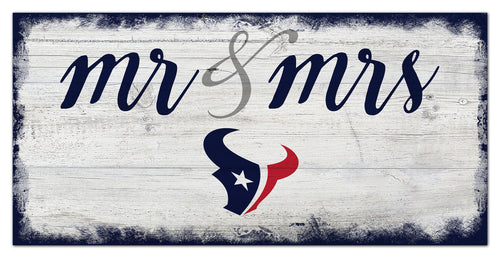 Houston Texans Mr. & Mrs. Script Wood Sign - 6