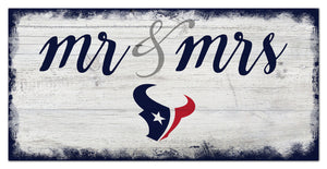 Houston Texans Mr. & Mrs. Script Wood Sign - 6"x12"