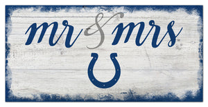 Indianapolis Colts Mr. & Mrs. Script Wood Sign - 6"x12"