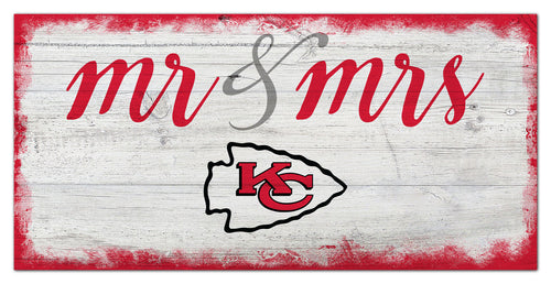 Kansas City Chiefs Mr. & Mrs. Script Wood Sign - 6