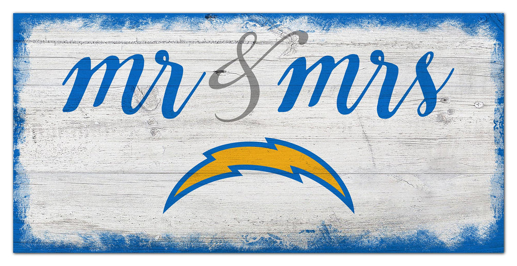 Los Angeles Chargers Mr. & Mrs. Script Wood Sign - 6