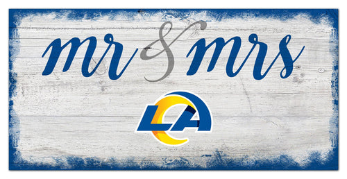 Los Angeles Rams Mr. & Mrs. Script Wood Sign - 6