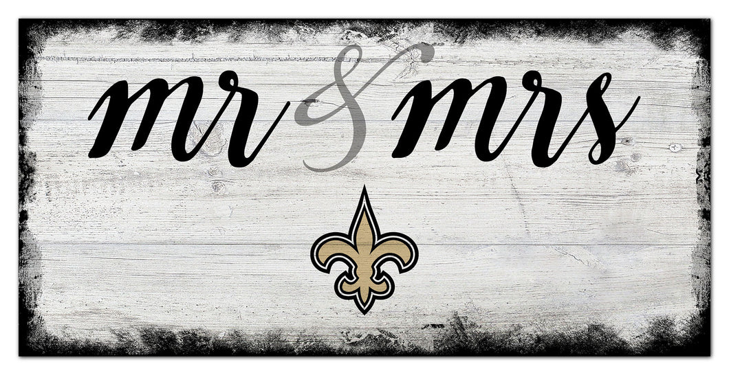 New Orleans Saints Mr. & Mrs. Script Wood Sign - 6