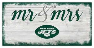 New York Jets Mr. & Mrs. Script Wood Sign - 6"x12"