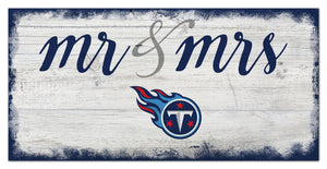 Tennessee Titans Mr. & Mrs. Script Wood Sign - 6"x12"
