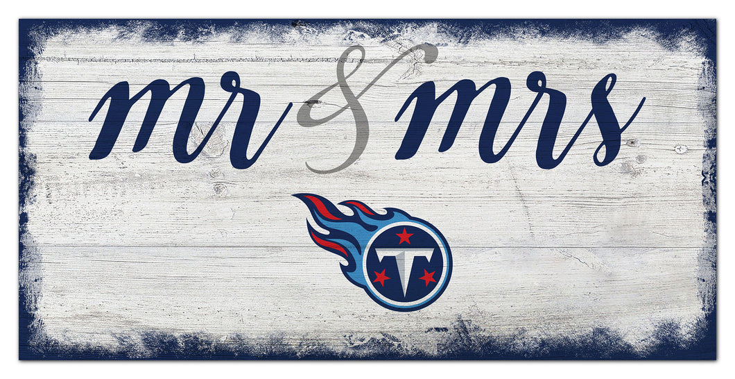 Tennessee Titans Mr. & Mrs. Script Wood Sign - 6