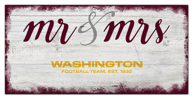 Washington Football Team Mr. & Mrs. Script Wood Sign - 6