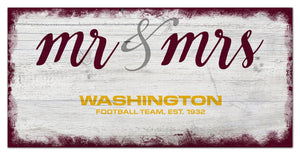 Washington Football Team Mr. & Mrs. Script Wood Sign - 6"x12"