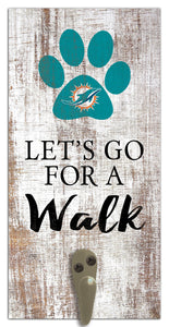 Miami Dolphins Leash Holder Sign 6"x12"