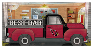 Arizona Cardinals Best Dad Truck Sign - 6"x12"
