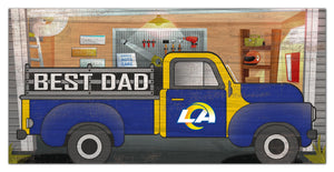 Los Angeles Rams Best Dad Truck Sign - 6"x12"