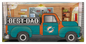 Miami Dolphins Best Dad Truck Sign - 6"x12"