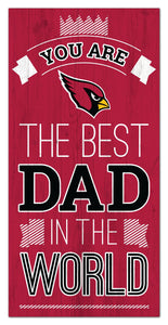 Arizona Cardinals Best Dad Wood Sign - 6"x12"