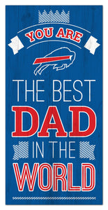 Buffalo Bills Best Dad Wood Sign - 6"x12"