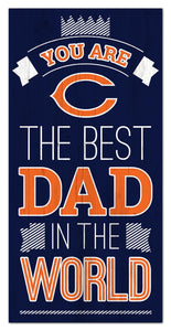 Chicago Bears Best Dad Wood Sign - 6"x12"
