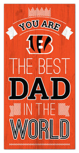 Cincinnati Bengals Best Dad Wood Sign - 6"x12"