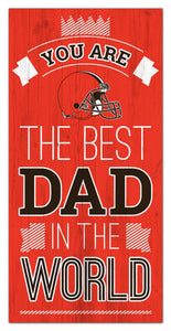 Cleveland Browns Best Dad Wood Sign - 6"x12"