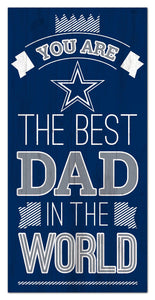 Dallas Cowboys Best Dad Wood Sign - 6"x12"