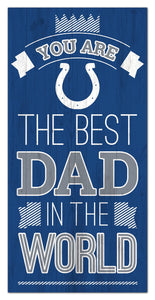 Indianapolis Colts Best Dad Wood Sign - 6"x12"