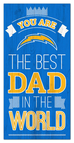 Los Angeles Chargers Best Dad Wood Sign - 6