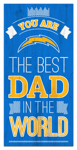 Los Angeles Chargers Best Dad Wood Sign - 6"x12"
