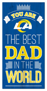 Los Angeles Rams Best Dad Wood Sign - 6"x12"