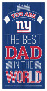 New York Giants Best Dad Wood Sign - 6"x12"