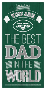 New York Jets Best Dad Wood Sign - 6"x12"