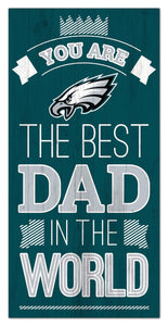 Philadelphia Eagles Best Dad Wood Sign - 6"x12"