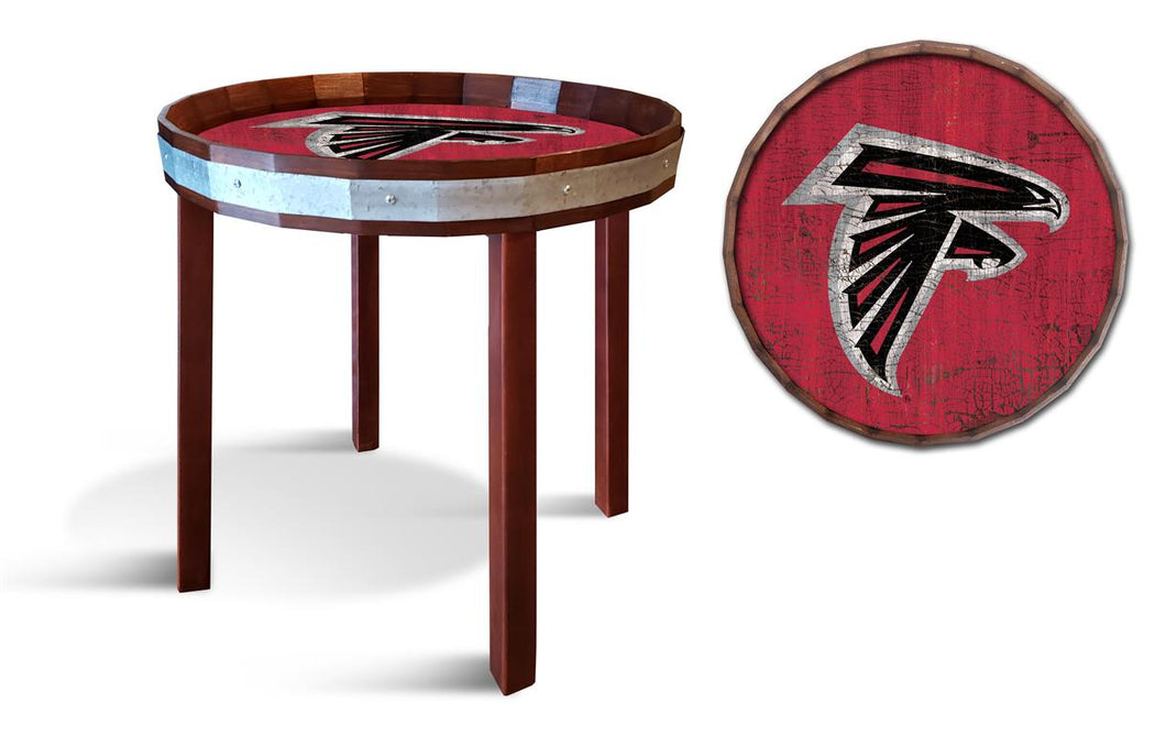 Atlanta Falcons Barrel Top Side Table