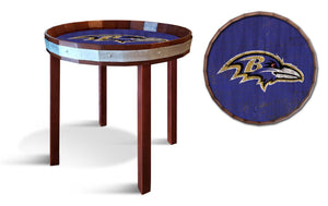 Baltimore Ravens Barrel Top Side Table