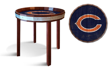 Chicago Bears Barrel Top Side Table