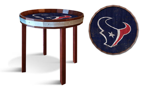 Houston Texans Barrel Top Side Table