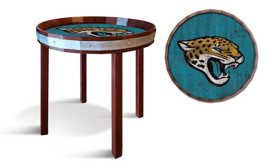 Jacksonville Jaguars Barrel Top Side Table