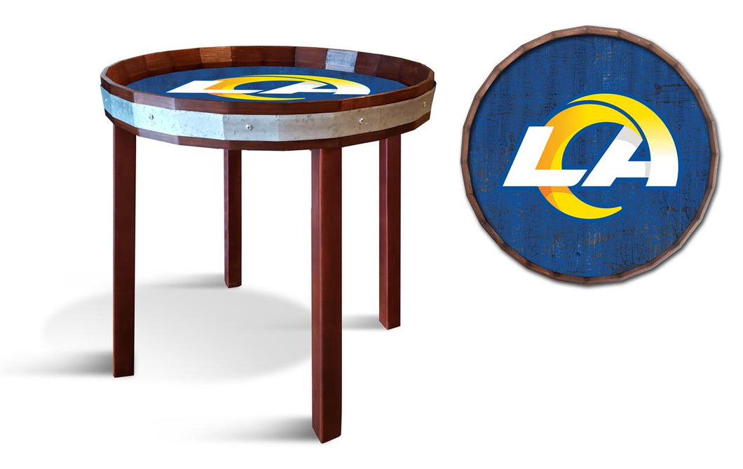 Los Angeles Rams Barrel Top Side Table