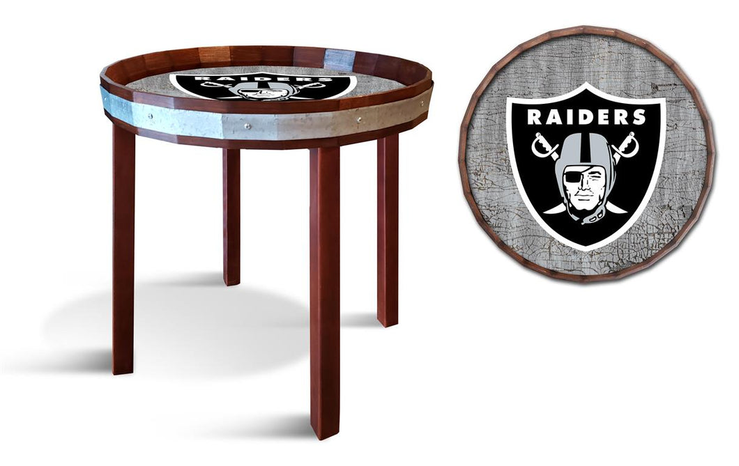 Las Vegas Raiders Barrel Top Side Table – Sports Fanz