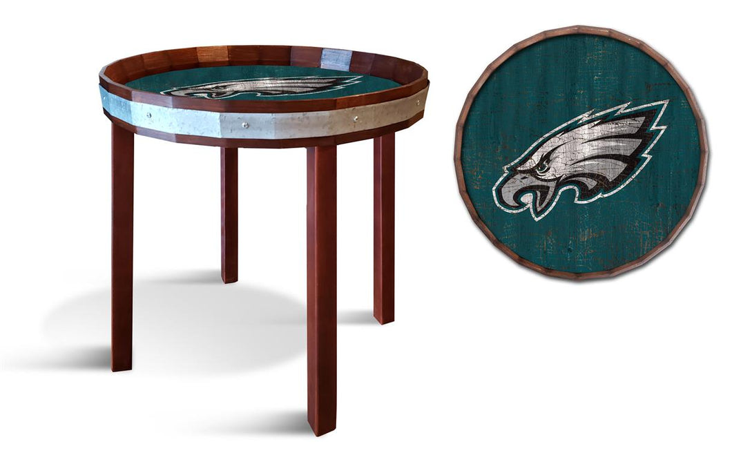 Philadelphia Eagles Barrel Top Side Table