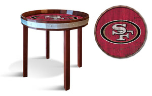 San Francisco 49ers Barrel Top Side Table